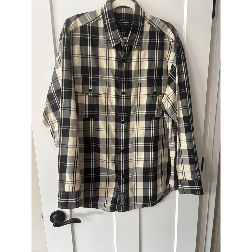 Ralph Lauren Polo Jeans Co Mens Plaid Long Sleeve Button‎ Up Shirt L G